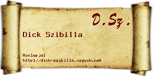 Dick Szibilla névjegykártya